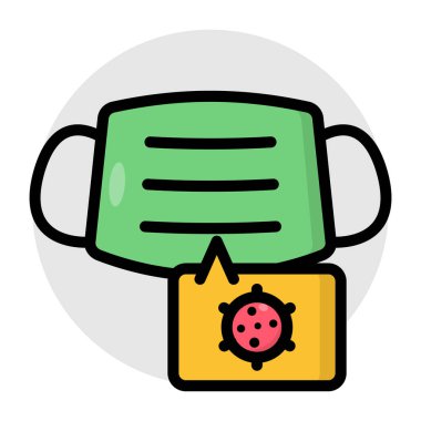 Yüz maskesinin modern tasarım simgesi