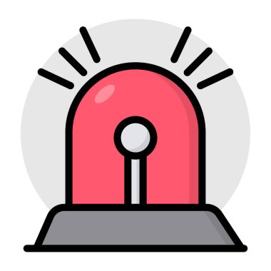 Dönen kırmızı ışık simgesi, sirenin vektör tasarımı