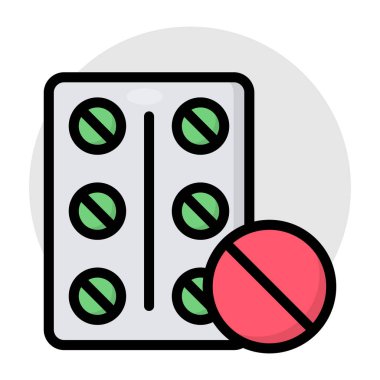 An editable design icon of pills strip