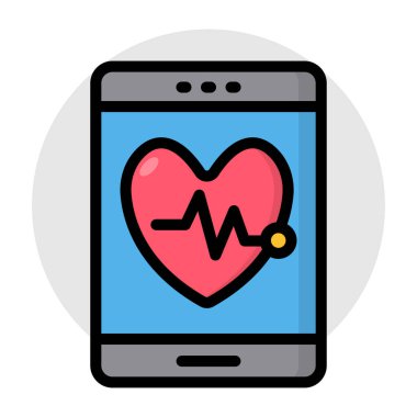 Mobil tıbbi uygulamanın son moda vektör tasarımı