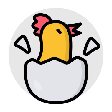 Yumurtadan çıkan yumurtanın modern tasarım simgesi 