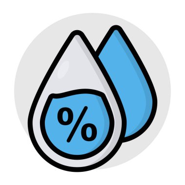 Rutubetin kavramsal düz tasarım simgesi 