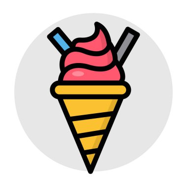 Dondurma konisi simgesi, düzenlenebilir vektör