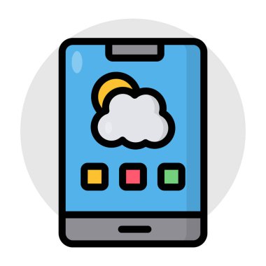 Mobil hava durumu uygulaması simgesi premium biçiminde 