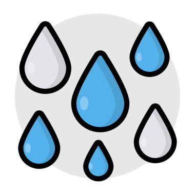 Su damlalarının düz tasarım simgesi