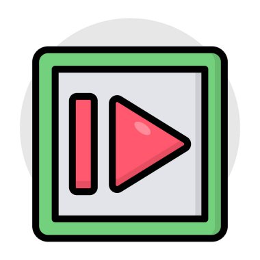 İleri çalma düğmesinin kavramsal düz tasarım simgesi 