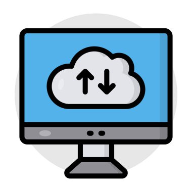 Editable design icon of cloud data transfer