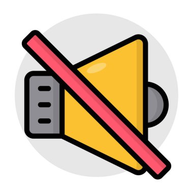 Hoparlörleri kapatan düz bir dizayn simgesi