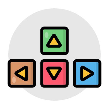 Taşıma düğmesinin kavramsal düz tasarım simgesi 