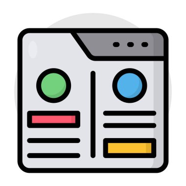 Web düzeninin moda tasarım simgesi 