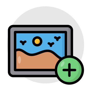 Fotoğraf simgesi, düzenlenebilir vektör ekle 