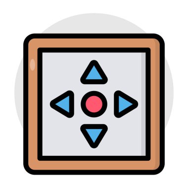 Kontrol düğmesinin kavramsal düz tasarım simgesi 