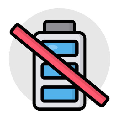 Pili olmayan düz tasarım simgesi