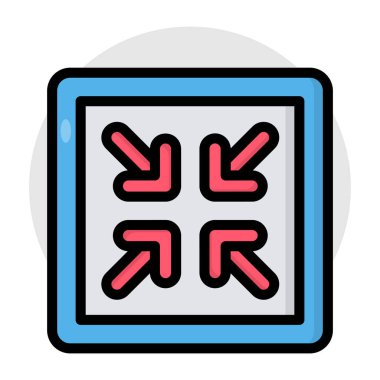 İçe doğru okların düzenlenebilir tasarım simgesi 