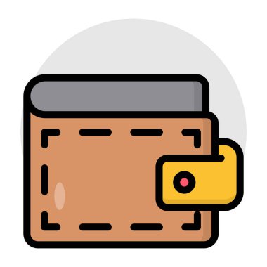 Cüzdanın vektör tasarımı beyaz arkaplanda izole edildi 