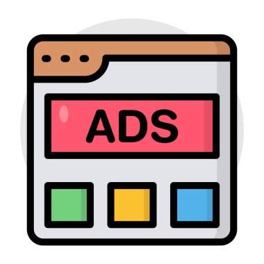 Reklam sitesinin mükemmel tasarım simgesi 