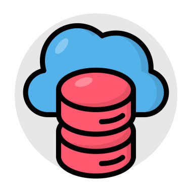Bulut veritabanının eşsiz tasarım simgesi