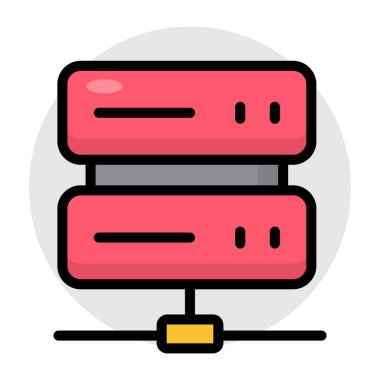 Sunucu ağının düz tasarım simgesi 