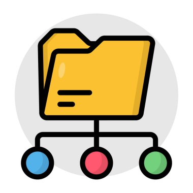 A unique design icon of folder network 