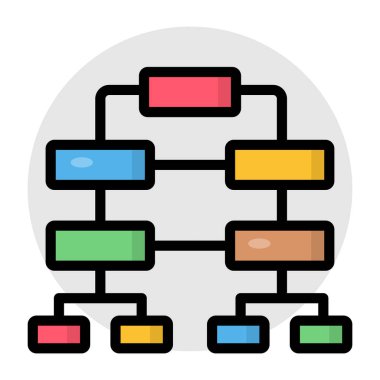Hiyerarşinin kavramsal düz tasarım simgesi
