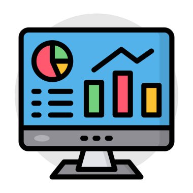 Çevrimiçi istatistiklerin simge tasarımı 