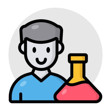      Kimyasal deneyin moda vektör tasarımı