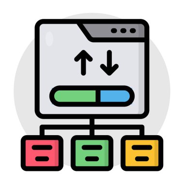 Çevrimiçi veri aktarımının modern tasarım simgesi 