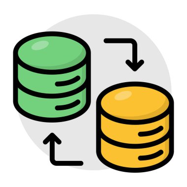 Veritabanı aktarımının simge tasarımı 