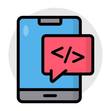 Mobil kodlamanın son moda vektör tasarımı 