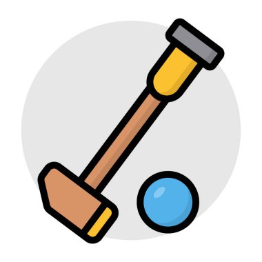 Modern design icon of croquet game 
