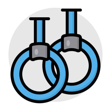 Vector design of gymnastic rings, flat icon