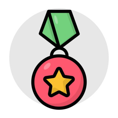 Düz dizaynda 1. pozisyon başarı madalyası simgesi