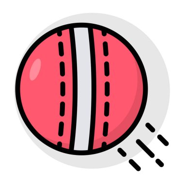 Editable design icon of cricket ball 