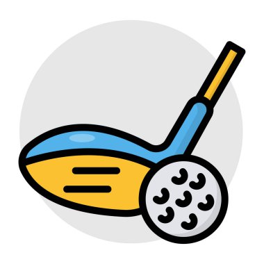 Golf sürücüsünün düzenlenebilir tasarım simgesi 