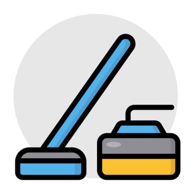 Curling rock 'ın son moda vektör tasarımı