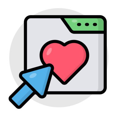 Romantik web sitesinin düzenlenebilir tasarım simgesi 