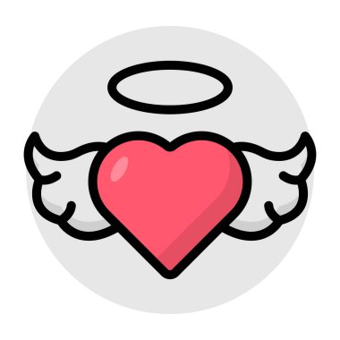 Kalp kanatlarının modern tasarım simgesi 