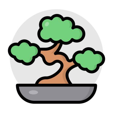 Bonsai ağacının eşsiz bir tasarım simgesi.