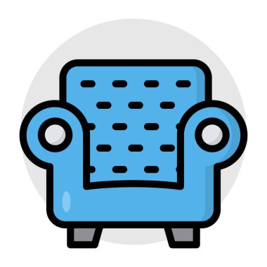 Kanepenin renkli tasarım ikonu