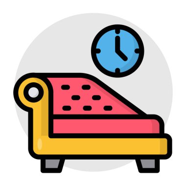 Kanepenin renkli tasarım ikonu 