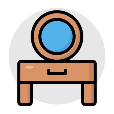 Tuvalet masasının düz tasarım simgesi