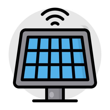 Akıllı güneş panelinin mükemmel tasarım simgesi