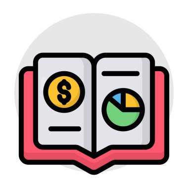 İş kitabının kavramsal düz tasarım simgesi