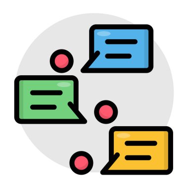 Conceptual flat design icon of chatting 