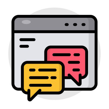 Web sohbetinin kavramsal düz tasarım simgesi 