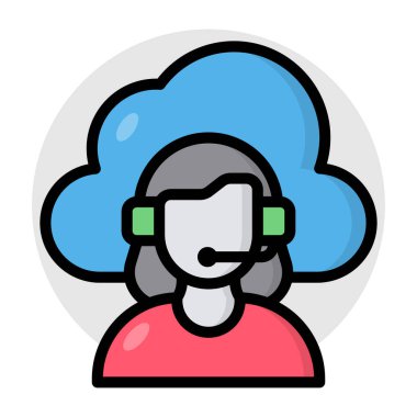 Bulut yardım hattının renkli tasarım simgesi  