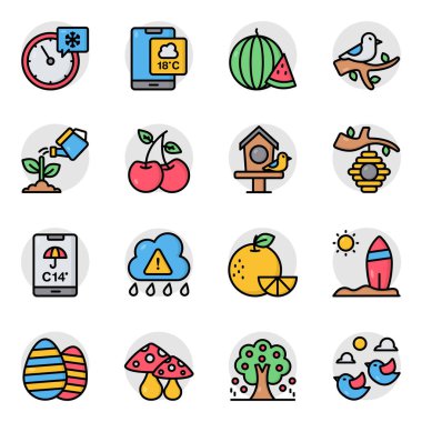 Doğa ve Eko Düz Simgelerinin Seti 