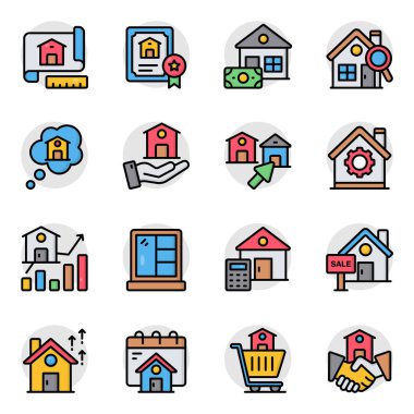 Özellik Düz Simgelerinin Seti