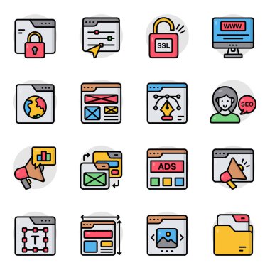 Seo ve Web Düz Simgeleri