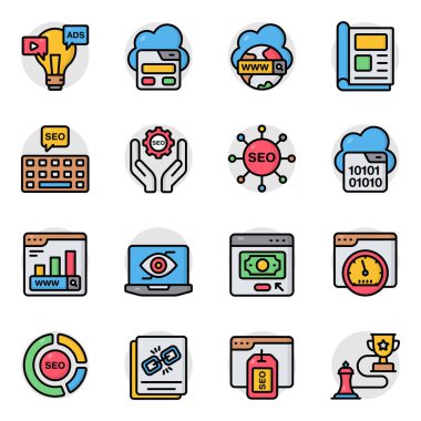 Seo ve Analitik Düz Simgeler